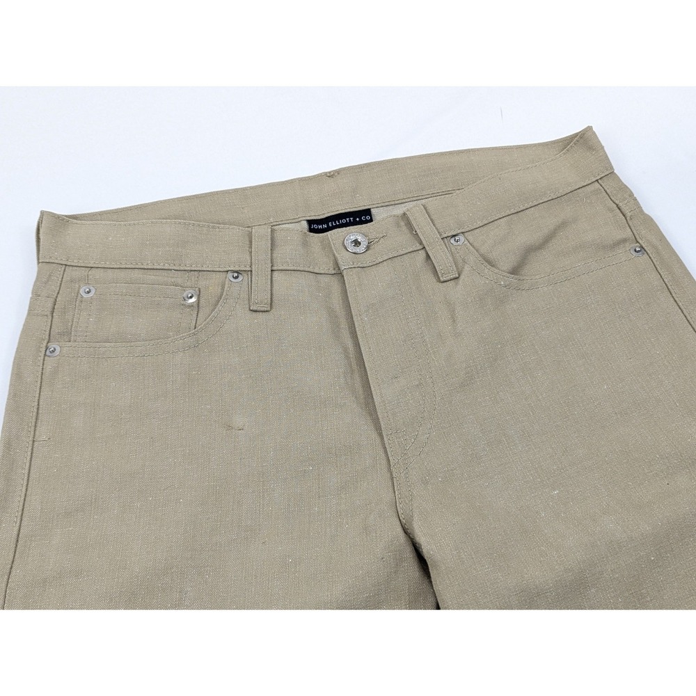 John Elliott The Cast 2 Mens Fit 32x34 Slim Tapered Jeans Pant Cotton Raw Beige - Picture 2 of 8